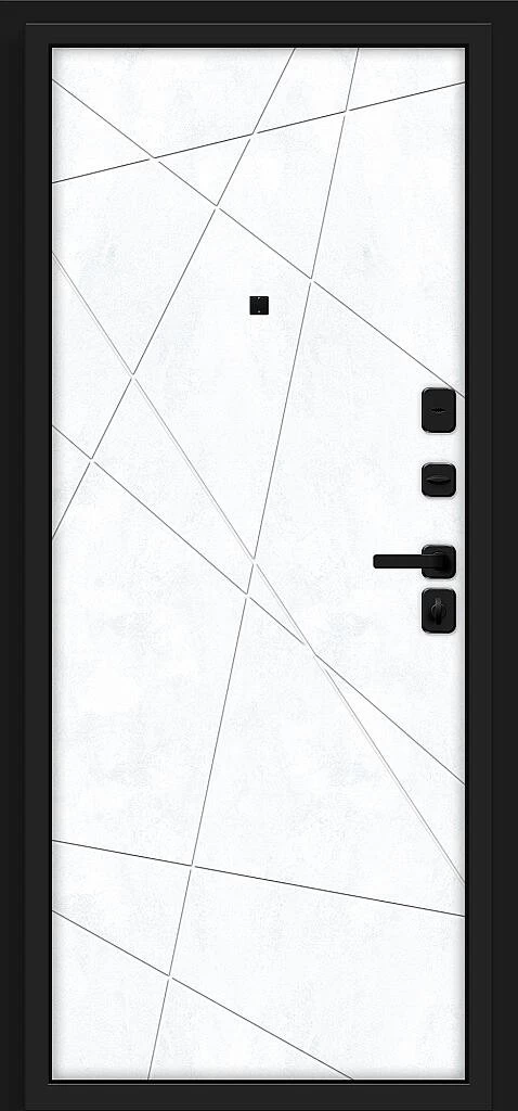 Входная дверь Кьюб/SBlack Slate Art/Snow Art BR6161 внутренняя сторона