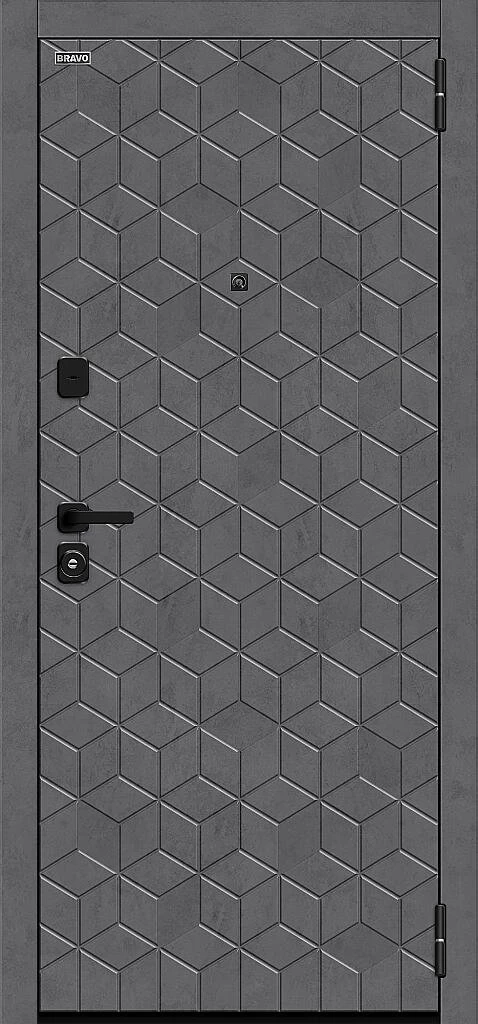 Входная дверь Кьюб/SBlack Slate Art/Snow Art BR6161 внешняя сторона