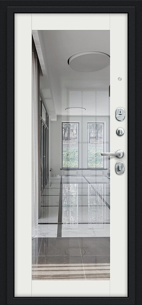 Входная дверь Флэш Букле черное/Off-white BR4884 внутренняя сторона